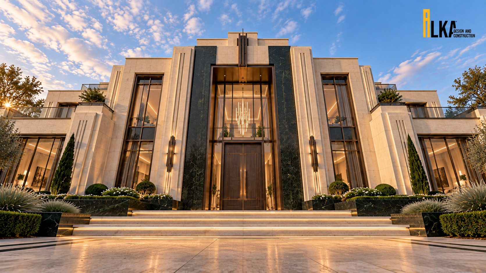 Villa Aurelia — Arrival axis and monumental facade