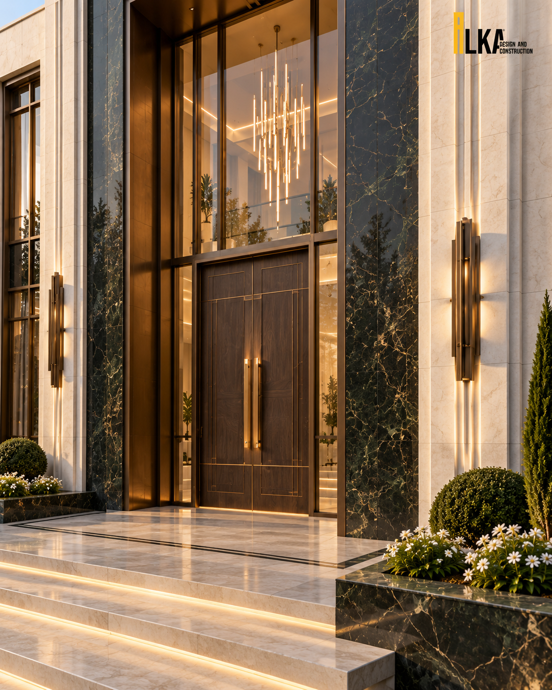 Villa Aurelia — Entrance door and stone detailing