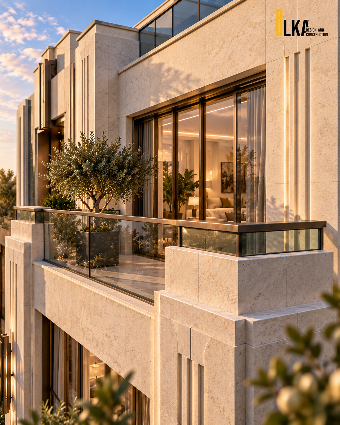 Villa Aurelia — Terrace with glass balustrade