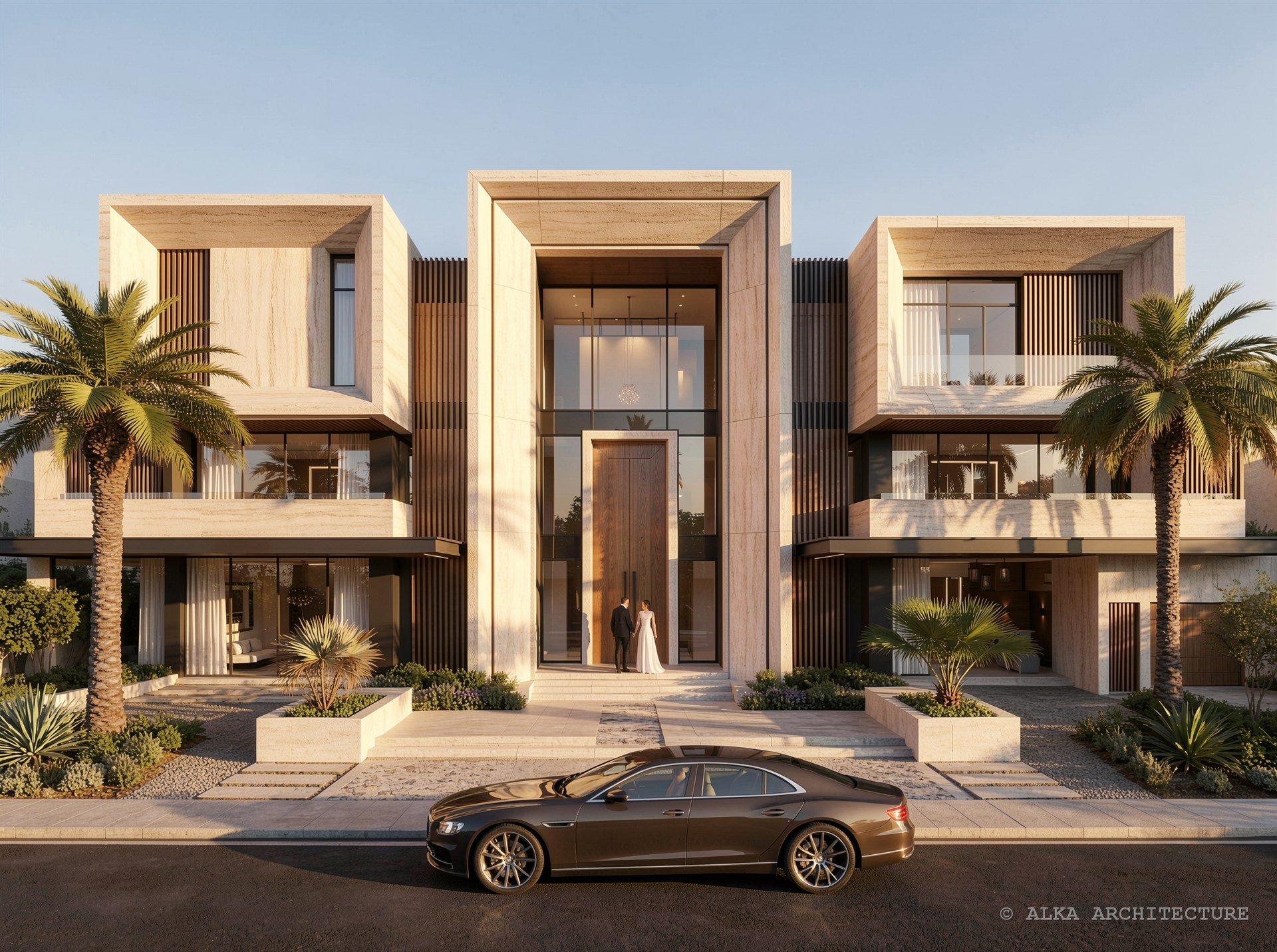 Villa Dakhin — FRONT FAÇADE — GOLDEN HOUR