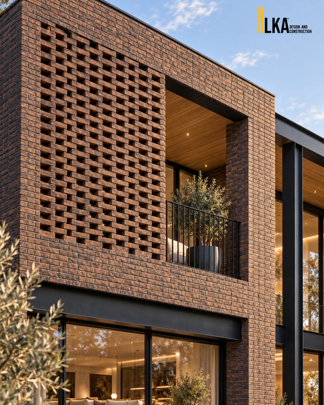 Villa Terra — Open brickwork and recessed terrace