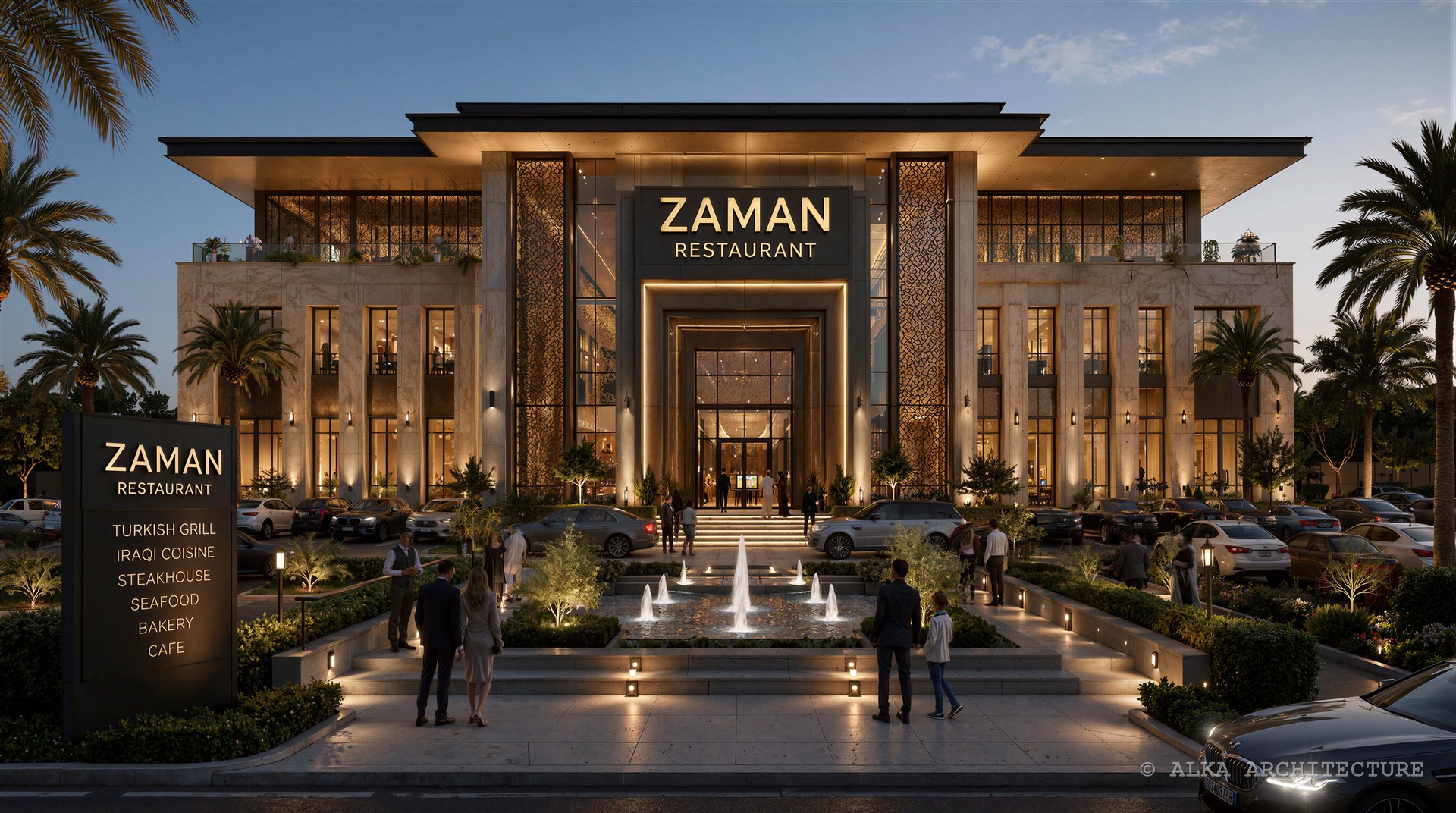 Zaman Restaurant — FRONT FAÇADE — NIGHT