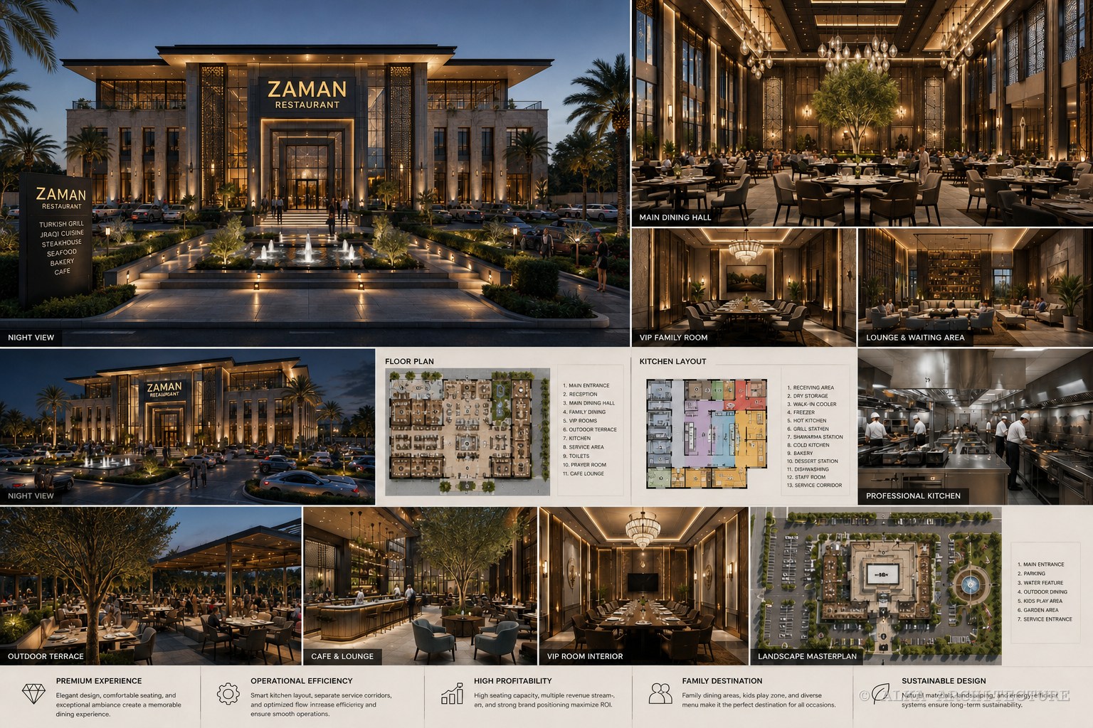 Zaman Restaurant — PRESENTATION SHEET — PLANS + MASTERPLAN